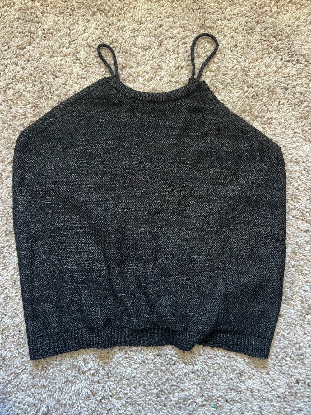 Wild Fable Halter Knit Crop Top Open Back Black Women's XXL Going Out Stretch